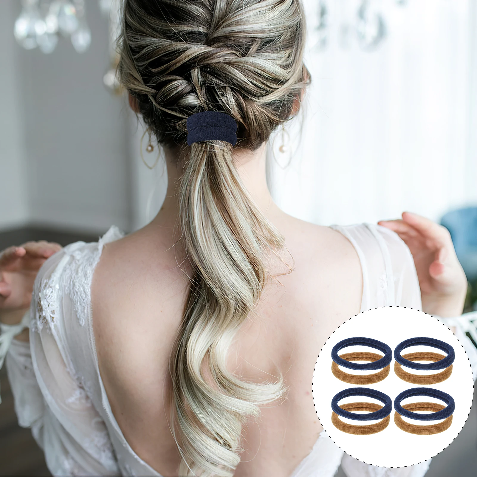 

20pcs Colorful Towel Hair Ties Wool Fabric Elastic Stretchy No Crease Ponytail Holders For Girls Fine Thick Hair Ribbon