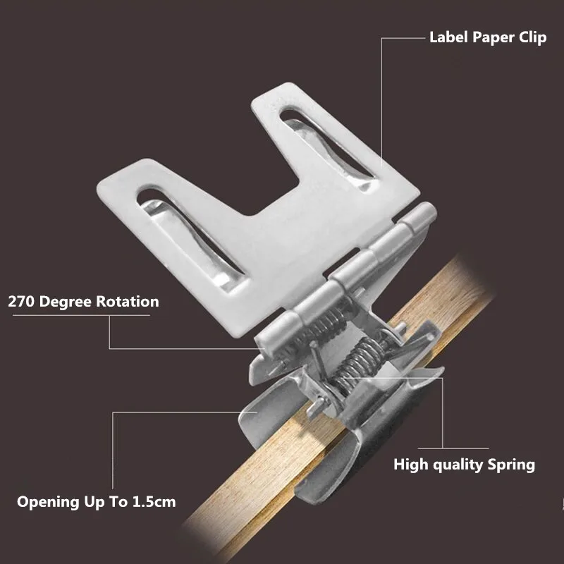 10 Pieces Tabletop Price Label Harp-Clip Table Number Recipe Holder Reserved Place Card Holder Stand Menu Sign Holder Clip