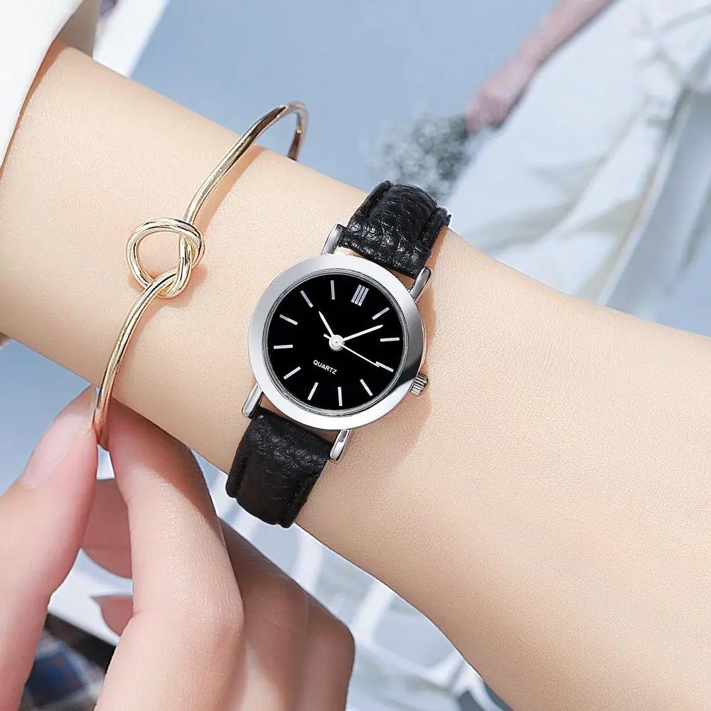 Women Casual Leather Strap Small Quartz Watch Jam Tangan Wanita Prempuan