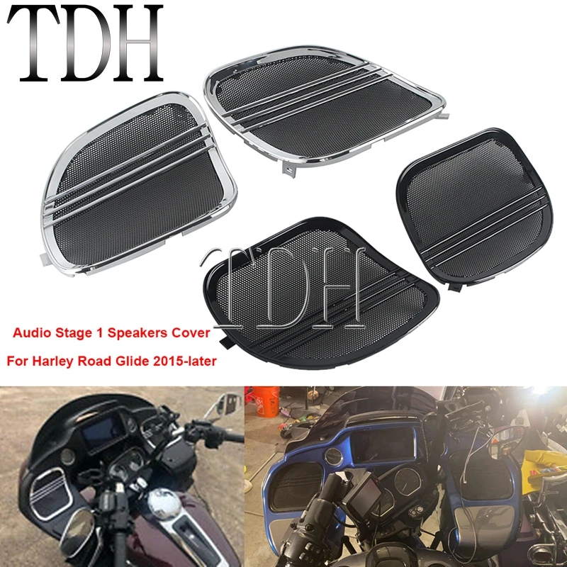 

Mesh Front Fairing Audio Speakers Cover Grill For Harley Touring CVO Road Glide FLTRX Ultra Special Limited 15-23 Speaker Grille