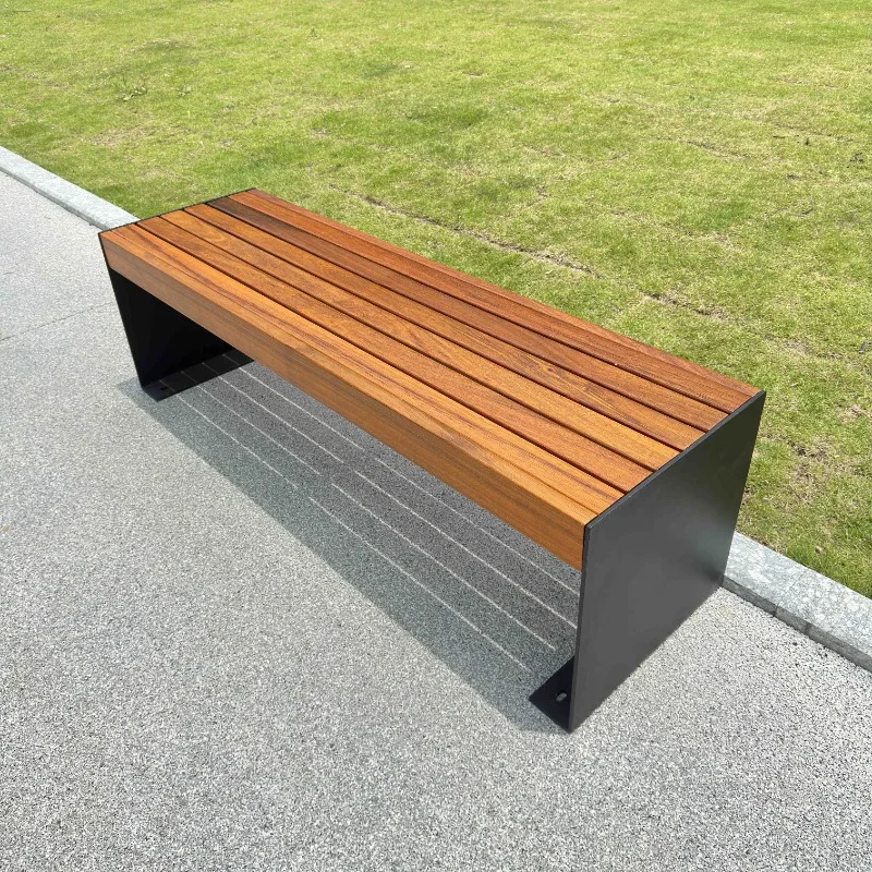 

Wooden Outdoor Seating Bench Terrace Shopping Mall Outdoor Bench