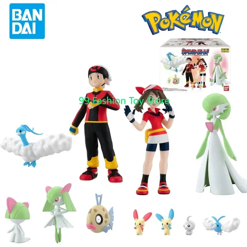 Original Bandai Scale World Pokemon Hoenn Region 2 May Brendan Plusle Minun Kirlia Gardevoir Altaria Anime Figure Toys for Kids