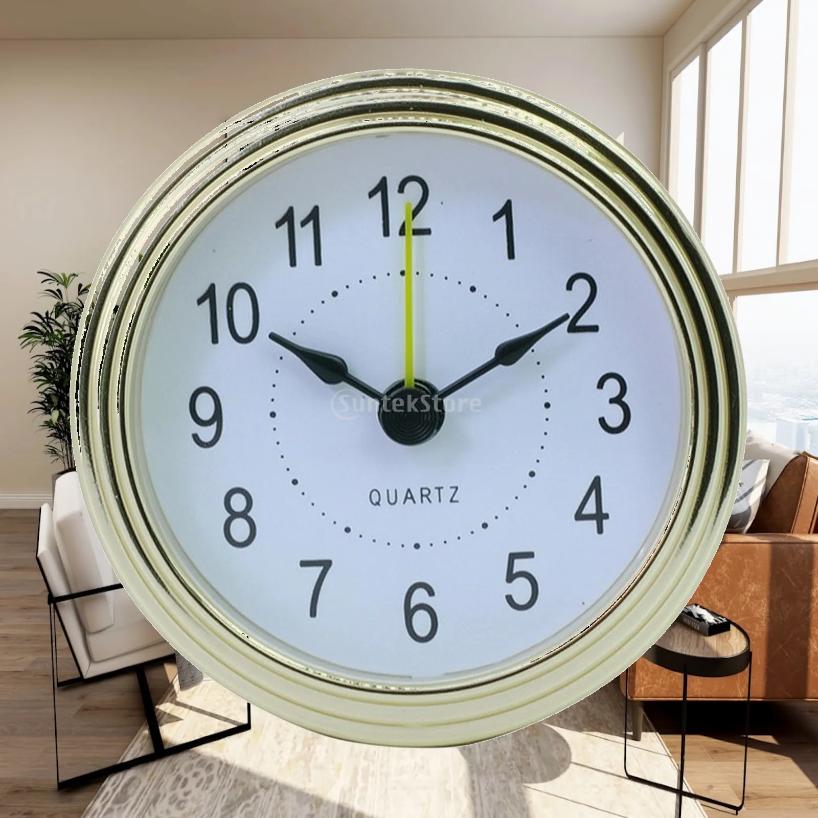 Quartz Alarm Clock Mechanism with Easy Read Dial for Bedside Table Clock Replacement and Hotel Room Clock Installation