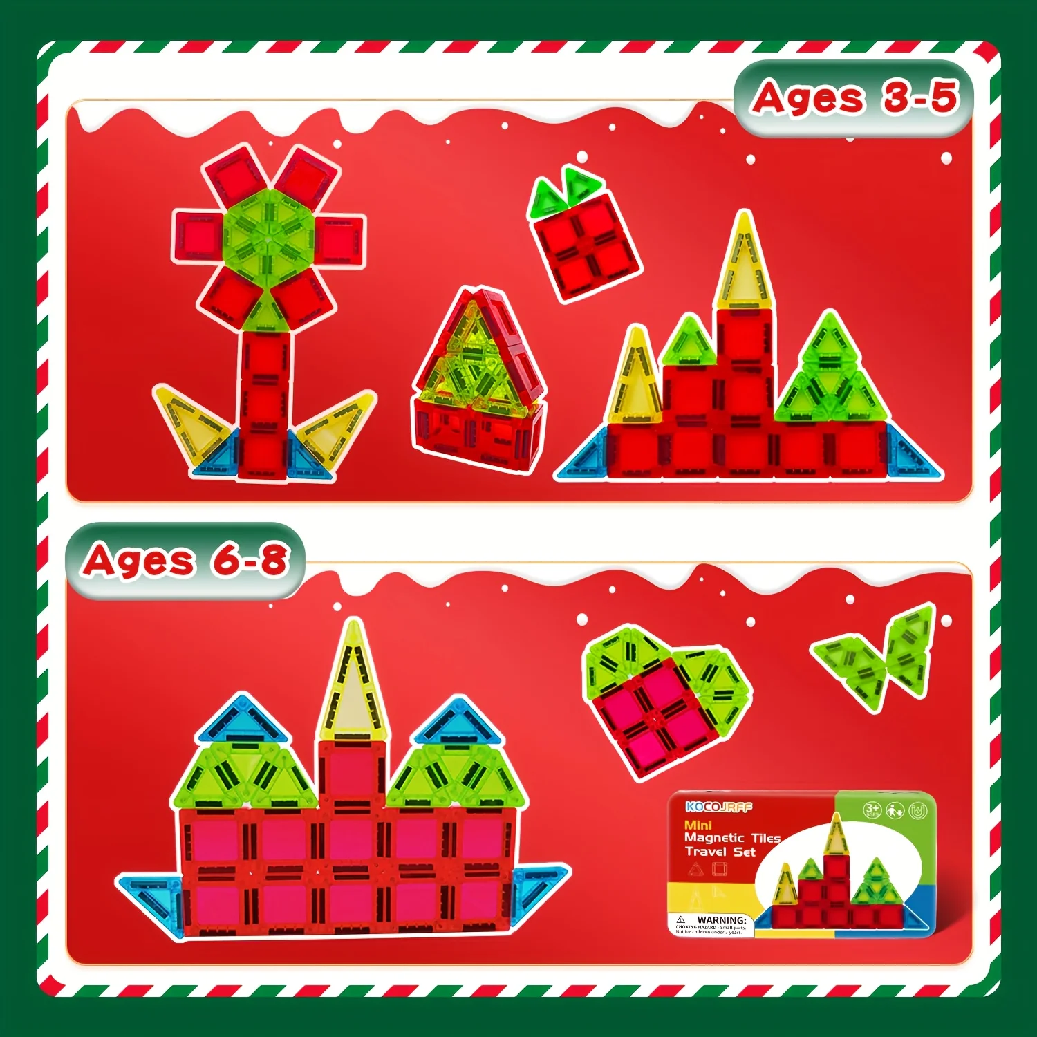 Mini magnetische bouwstenen speelgoed, draagbare magnetische tegels voor kinderen, creatieve bouwstenen architectenbouw