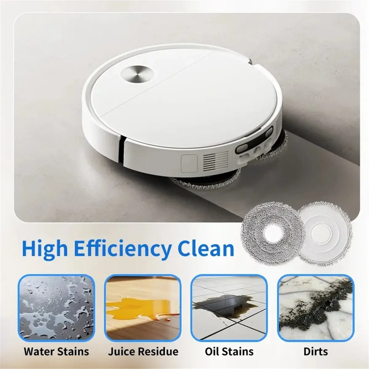 AT59 Dust Bag Mop Pads Parts for Xiaomi 5 Pro OV21CN X10 Plus X20 Plus M30 Pro M30S Robot Vacuum Cleaner Replacement Parts view 2