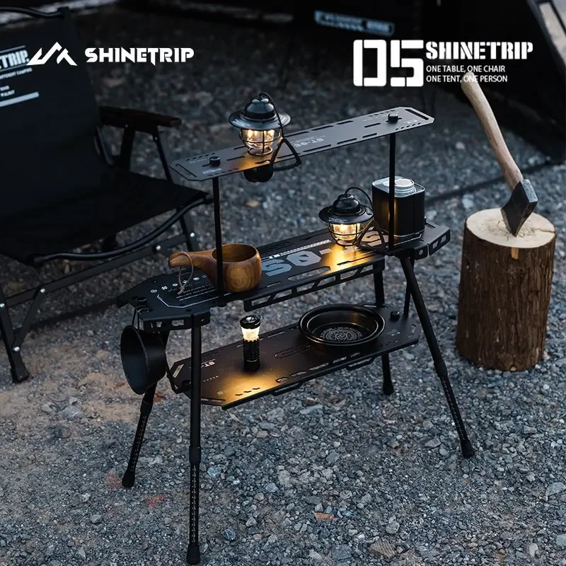 ShineTrip Outdoor 05 Aluminium Skateboard Table Expandable Diversified Tactical System Camping Table Portable Folding Storage