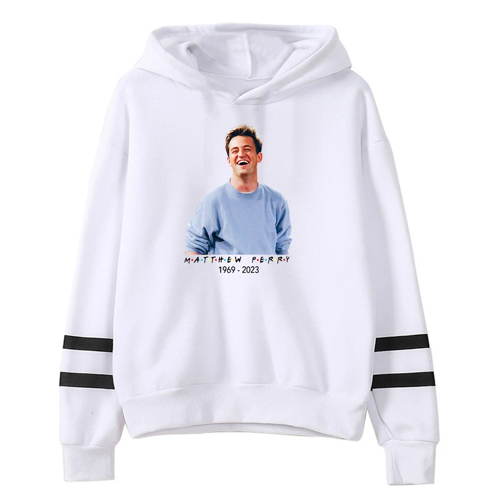 Matthew Perry Rip 1969-2023 Rest in Peace Chandler Bing Hoodie Pocketless Parallel Bars Sleeve Sweatshirt Men Women's Clothes