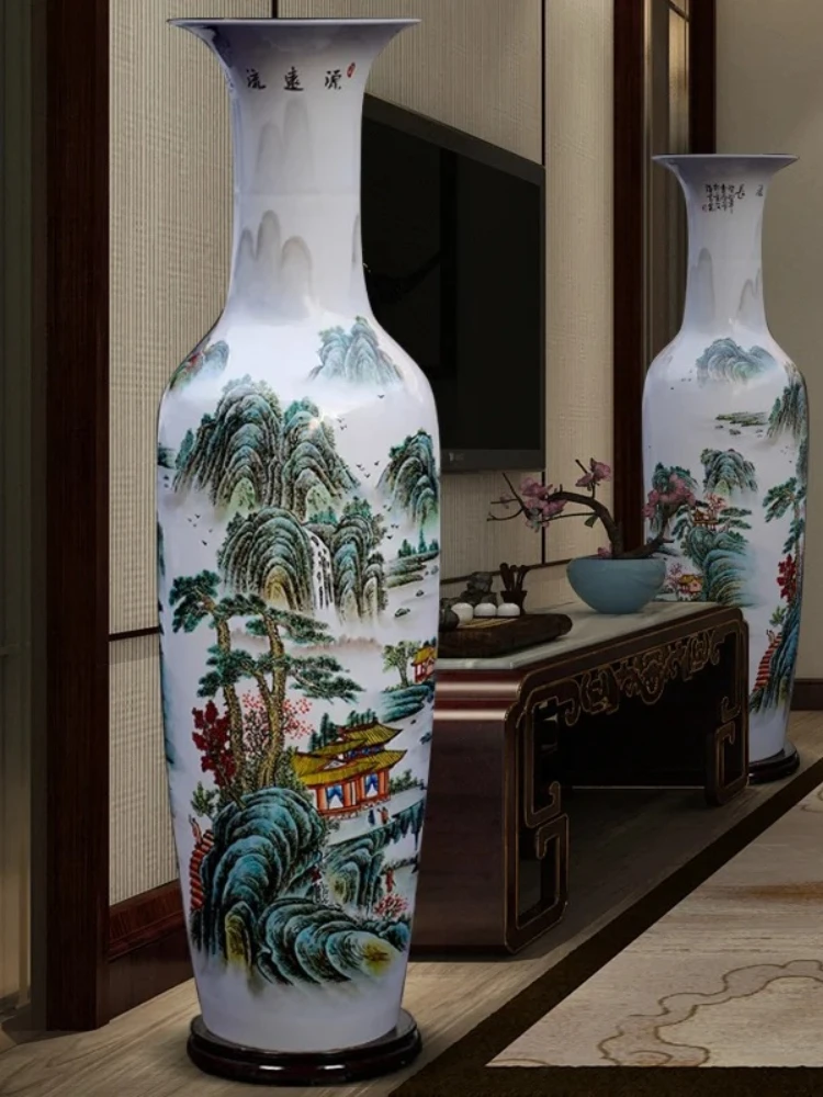 ceramic hand-painted pastel has a long history, landscape landing vase