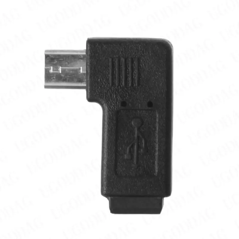 90° Left Right Angled Mini USB 5Pin Female To Micro USB Male Data Sync Adapter