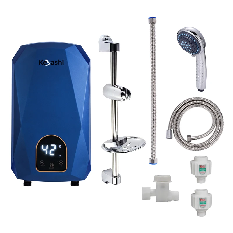 Calentador de agua eléctrico instantáneo inteligente a precio de fábrica 220V 6KW con juego de ducha