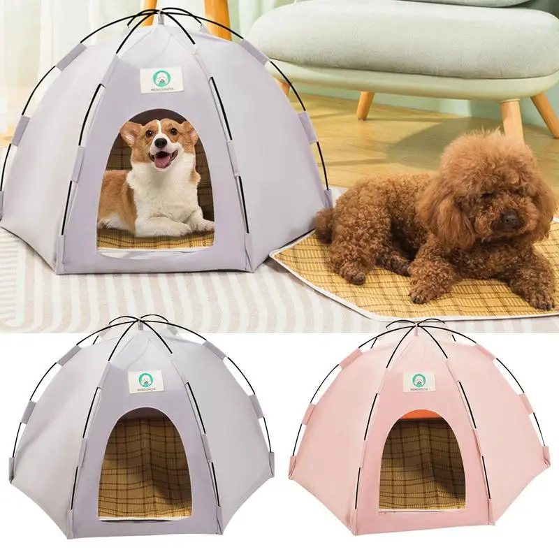 

Dog Camping Tent Teepee Tent For Pets Cat Tent Bed Pet Products Portable Folding Dog House Pet Tent Summers Cat House For Pets