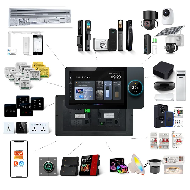 

2025 8'' Tuya HD LCD Touch Control Panel Android Smart Home Central Control Gateway with Audio Music Play Light-dimmer Function