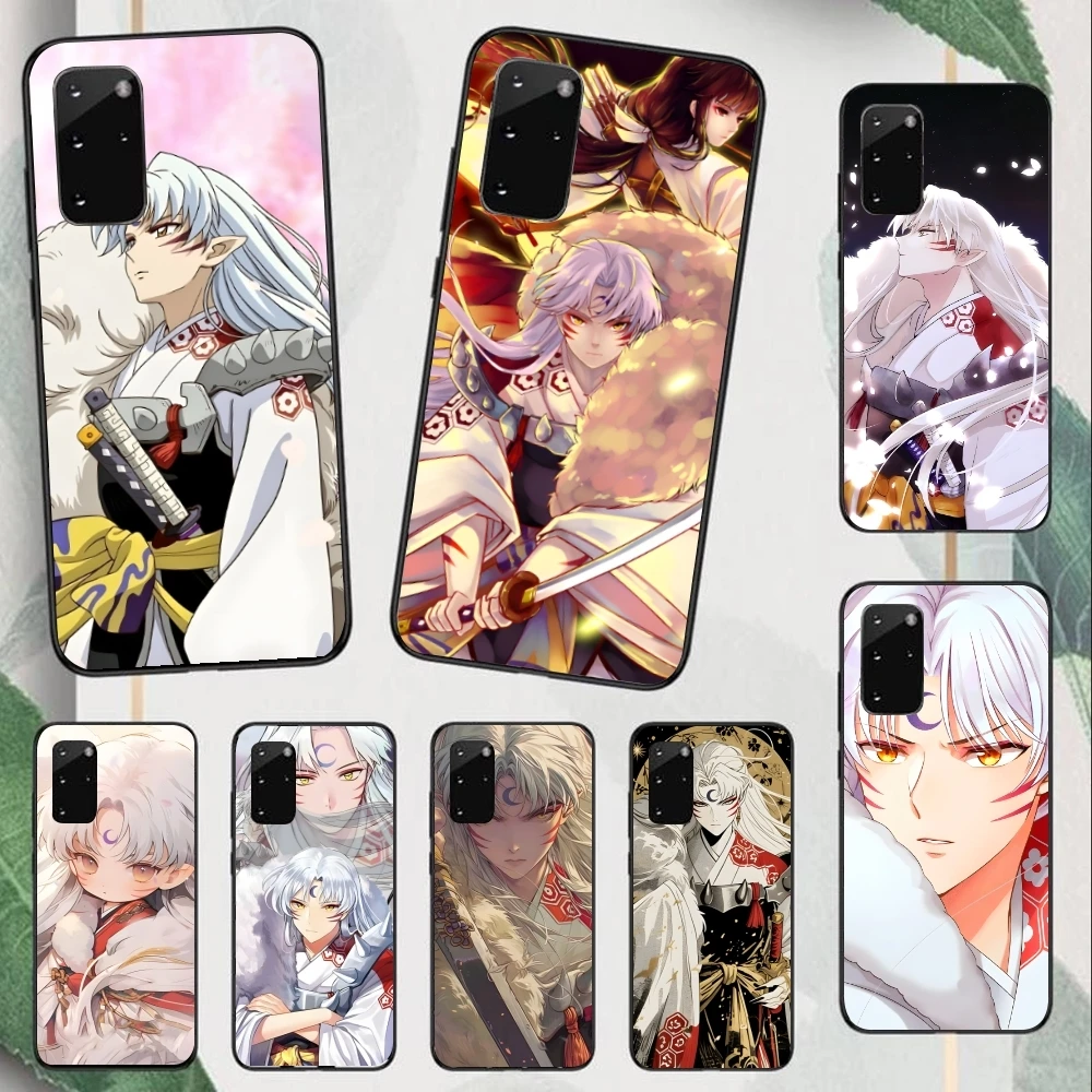 Sesshoumaru Anime Mobile Cell Phone Case for Samsung Note 9 10 20 Plus Pro Ultra J6 J5 J7 J8 Black Soft Phone Cover Shell