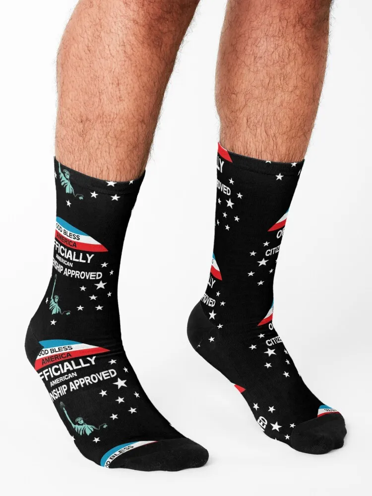 American Citizenship - US Green Card Gifts - Citizenship Parry Gifts - USA Citizenship Socks Stockings retro Mens Socks Women's