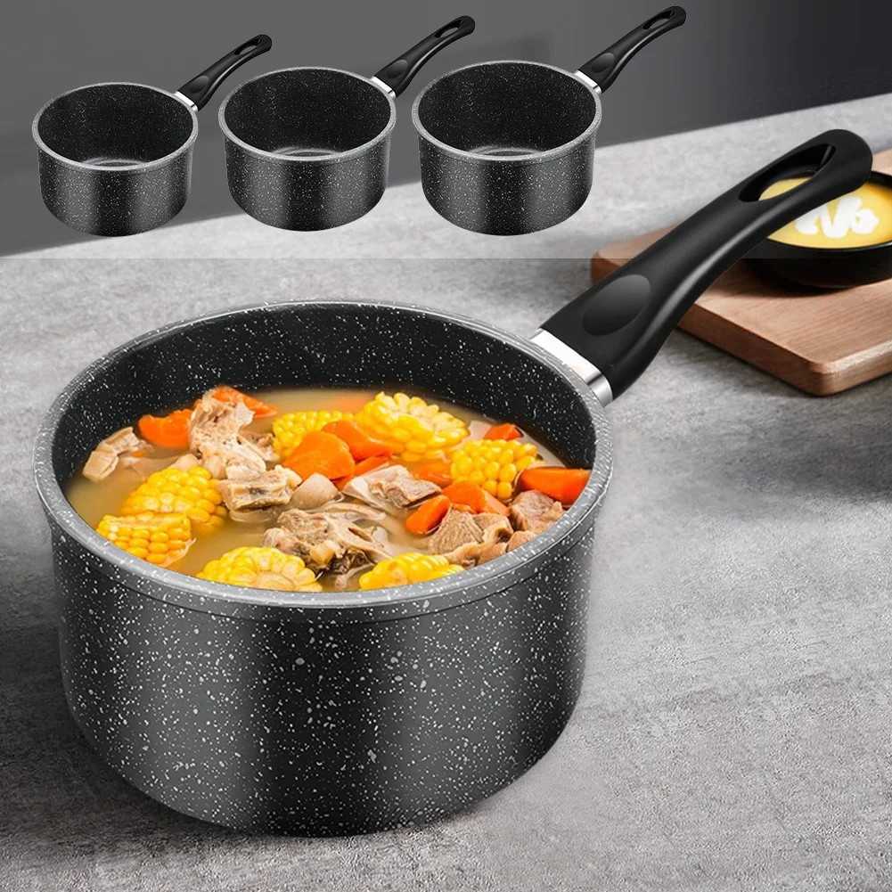 16/18/20cm Saucepan Non-Stick Milk Pan Induction Capable Sauce Pot for Cooking Spaghetti Warming Milk Boiling Soup