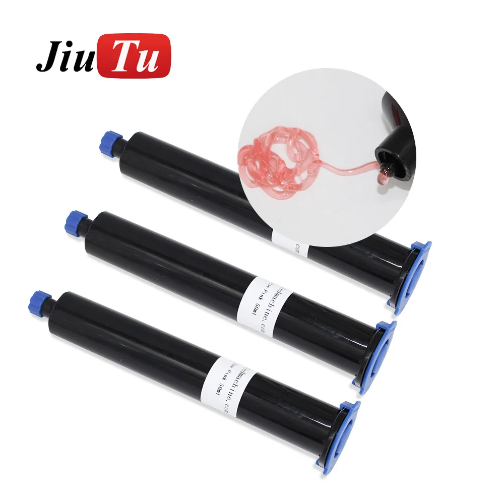 Jiutu 새로운 포뮬러 핑크 UV 경화 방수 접착제 UV 접착제 전화 LCD 화면 연마 기계에 대한 경화