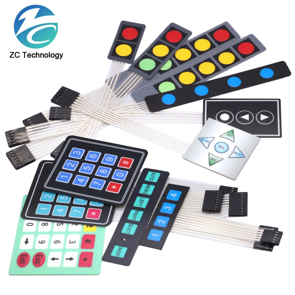 1*2 3 4 5 6 8 przycisk klucza przełącznik membranowy 3*4 4X5 matrycy Array klawiatura 1X6 klawiatura z sterowanie LED Panel Pad DIY zestaw do Arduino