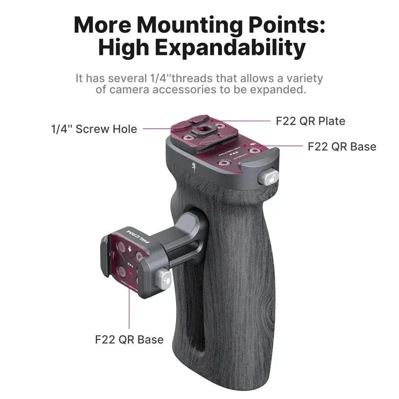 FALCAM F22 طقم مقبض جانبي سريع التحرير (2549) ومقبض جانبي (2565) حامل QR عالمي لقفص الكاميرا، DSLR، بدون مرآة وجهاز