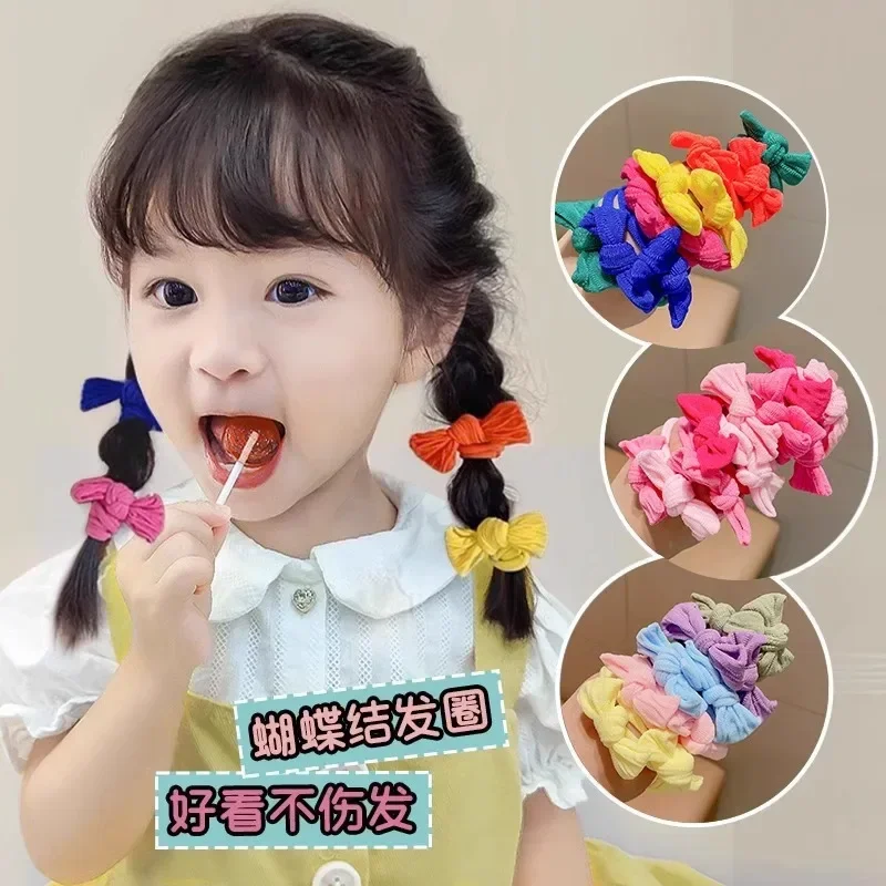 Children's Headband with High Elasticity Little Girl's Not Damaged Good Elasticity Rubber Band Accessories Bow Knot Hair Loop