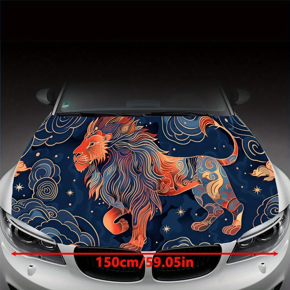 สติ๊กเกอร์ติดฝากระโปรงรถลาย Myth Lion กันน้ำ มีกาวในตัว ทนต่อการขีดข่วน ติดง่าย สติ๊กเกอร์ PVC สำหรับรถยนต์ ทนทาน ตกแต่งรถยนต์