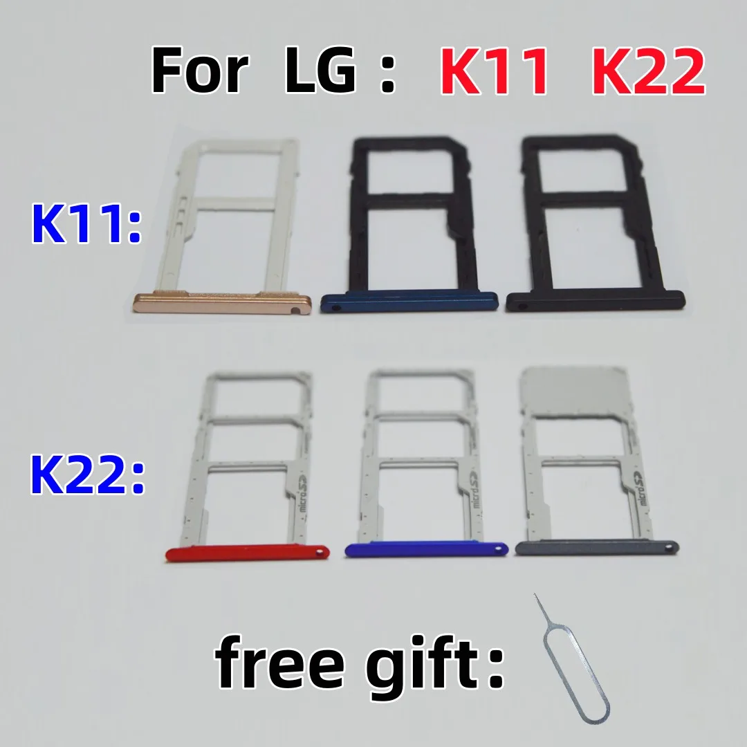 K11 SIM Card SD Card Tray chip slot drawer card Holder For LG K11 K22 K22+ K11+ K22Plus K11Plus K200HMW drawer chip tray slot