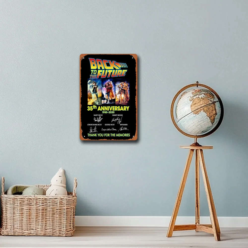 العودة إلى المستقبل لافتة عتيقة 35 - لوحة حديدية لفيلم 1985-2020 - لوحة فنية