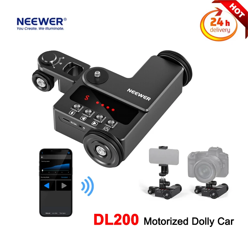 

Neewer DL200 Camera Slider Dolly Rail Video Stabilizer for Electric Car Slider Time lapse for SLR Camera Phone Video Shooting