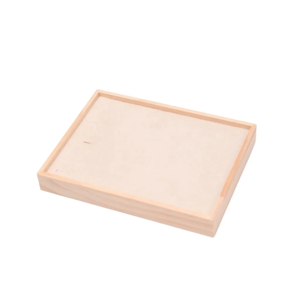 48 Grids Wood Rings Tray Exquisite Ear Studs Case Earrings Display Tray Jewlery Organizer Velvet Ring Earring Holder Desk