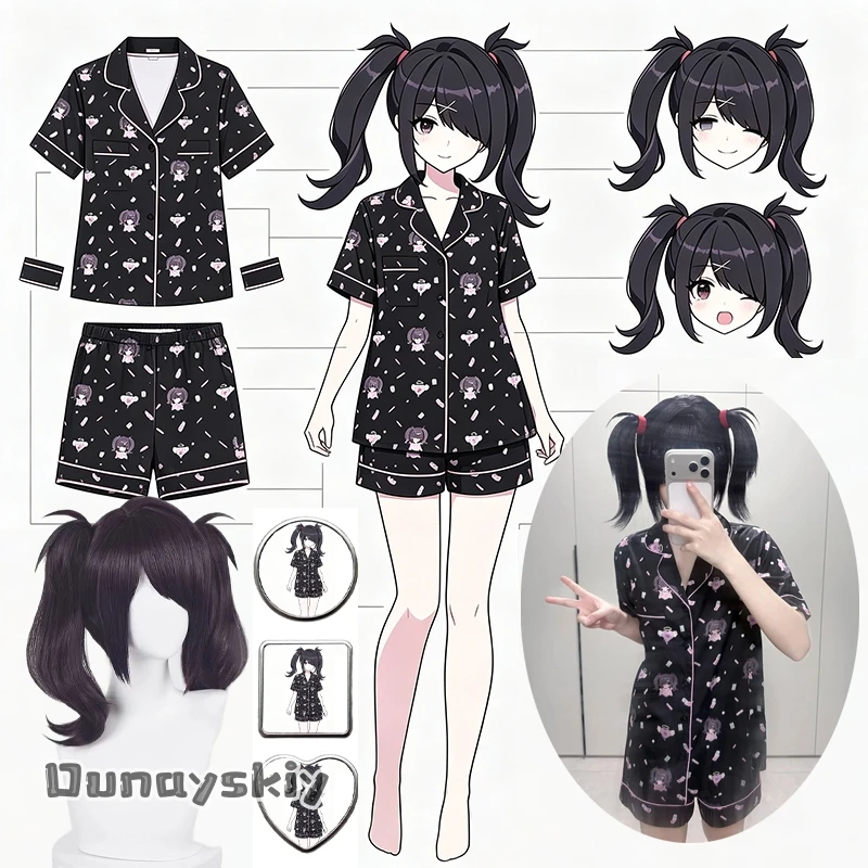 Needy Girl Overdose Ame-Chan Zweidimensionales Mädchen Animations-Druck-Pyjama Halloween Cosplay Mädchen Loungewear Pyjama Kostüm