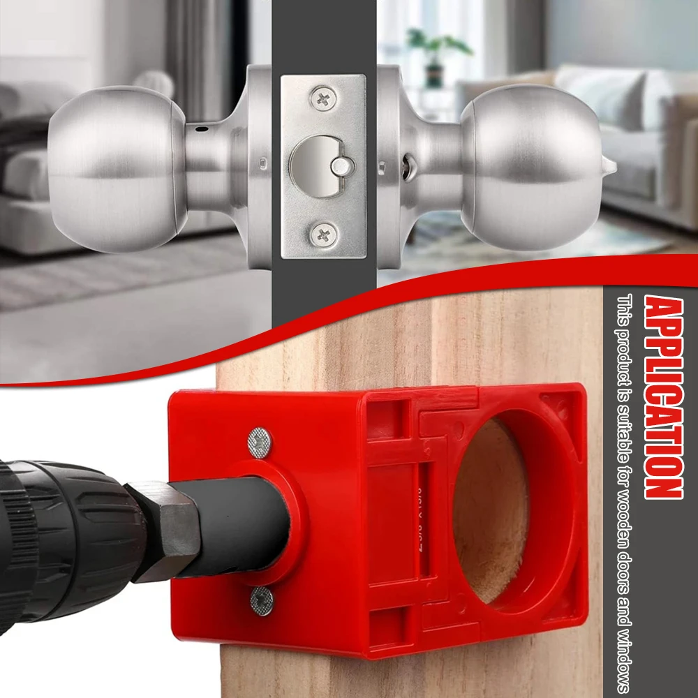Professional 35mm Door Lock Installation Kit,1-3/8" - 1-3/4" Wooden Door Hole Saw&Guide Template Set,Fall Home Improvement Tool