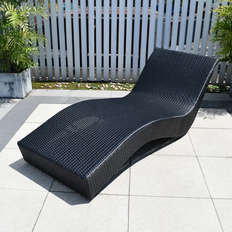 

Outdoor Rattan Sun Loungers Garden Chaise Lounge with Cushion Pool Furniture Patio Swimming Beach Chair Garden Furniture Set