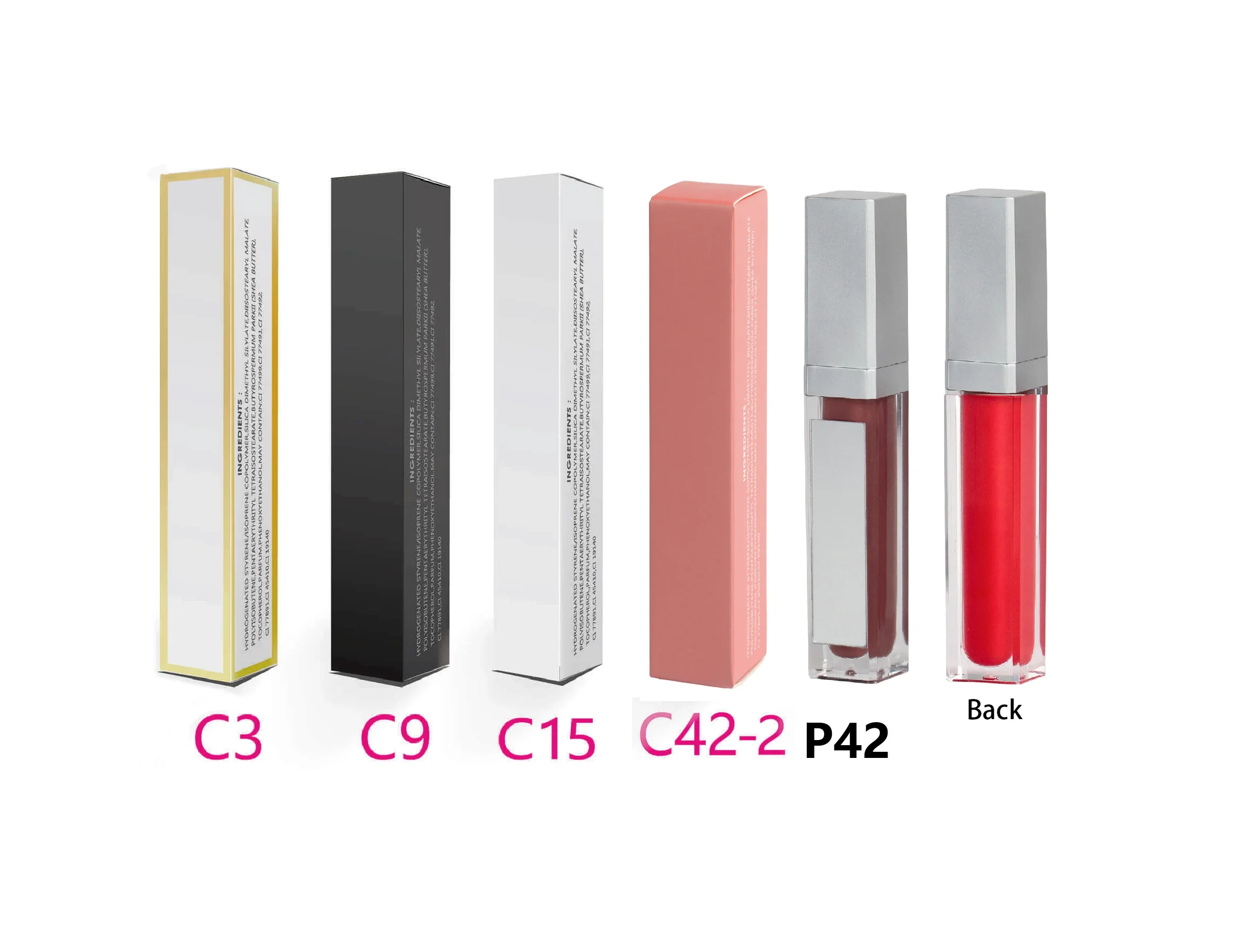 Custom Logo Luminous Lip Gloss Tube Private Label Pigment Non-stick Selective Matte Glossy Waterproof Makeup Bulk P42/43/90/143