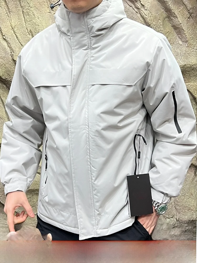 في الهواء الطلق Thiened القطن Jaet الرجال مقنعين الدفء معطف الشتاء العصرية طويلة Sve الوقوف صالح الشباب ular لباس غير رسمي #1