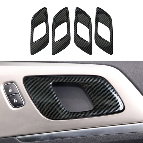 Cubierta embellecedora decorativa para manija de puerta, Color de fibra de carbono, compatible con Ford Ranger Everest 2015 2016 2017 2018 2019 2020 2021 2022