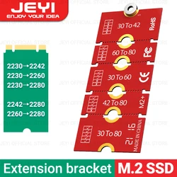 JEYI M.2 NGFF NVME SSD Extension Bracket Transfer 2230 2242 2260 2280 Length Extend Adapter Bracket Card Plate Change Long Size