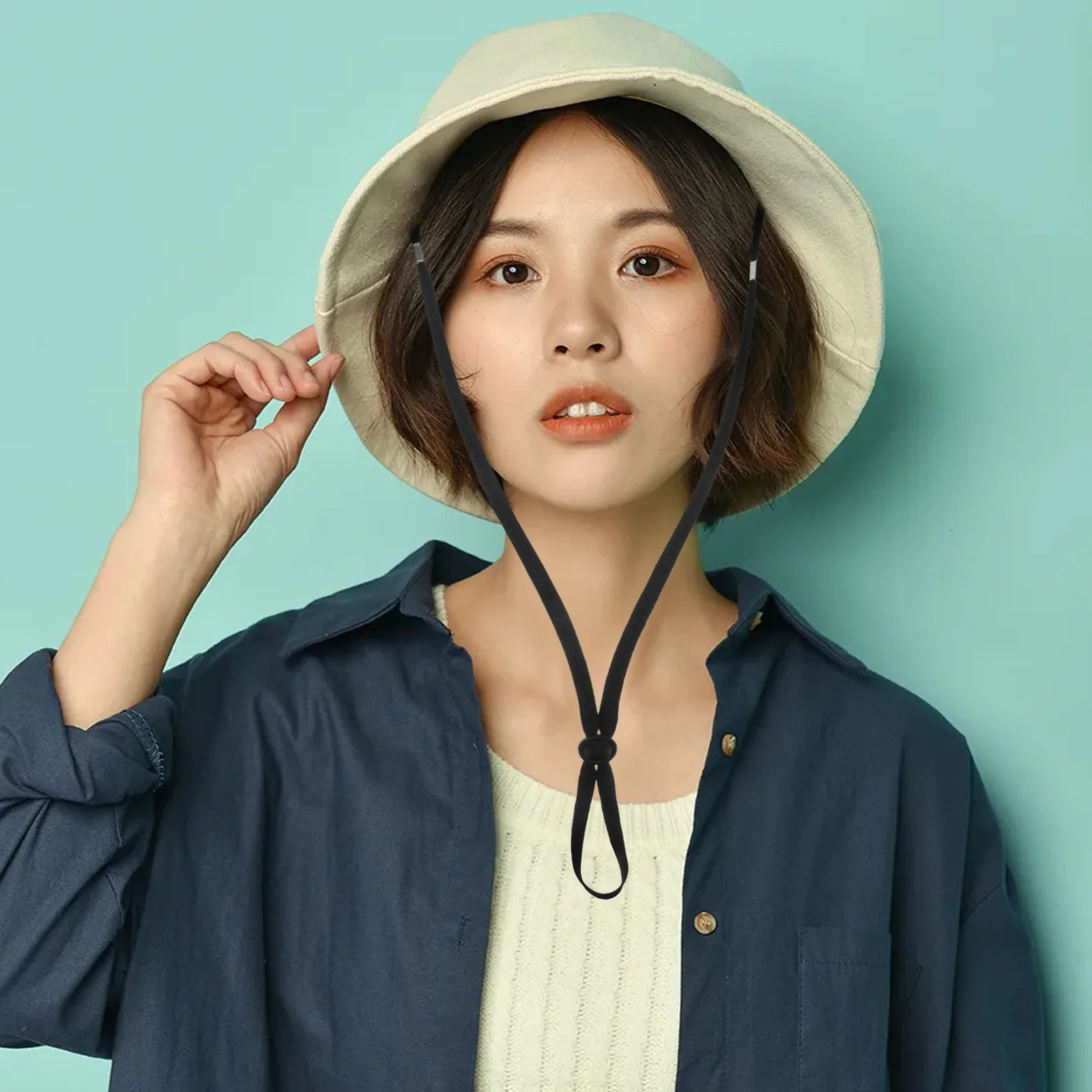 

5Pcs Windproof Hat Strap Clips Heavy Duty Extended Elastic Cord for Caps Secure Fit Hiking Cycling Fishing Accessory