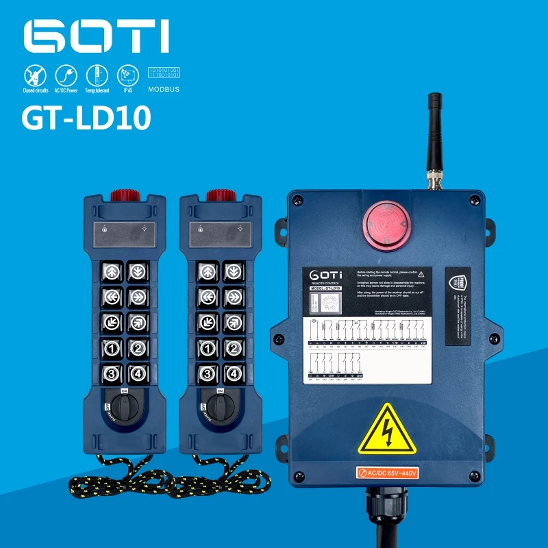 GT-LD10 Industrial Wireless Crane Hoist Remote Control Switch 10 Dual-Speed Channel Replace UTING TELEcontrol f24-10d Double