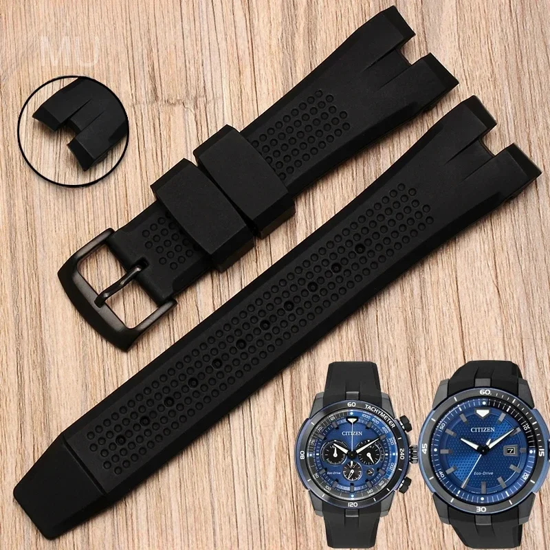 For Citizen Arc Interface Watchband Aw1475 Aw1476 Aw1477 Ca4154 Ca4155 S094828 Premium Quality Silicone 24mm Watch Strap