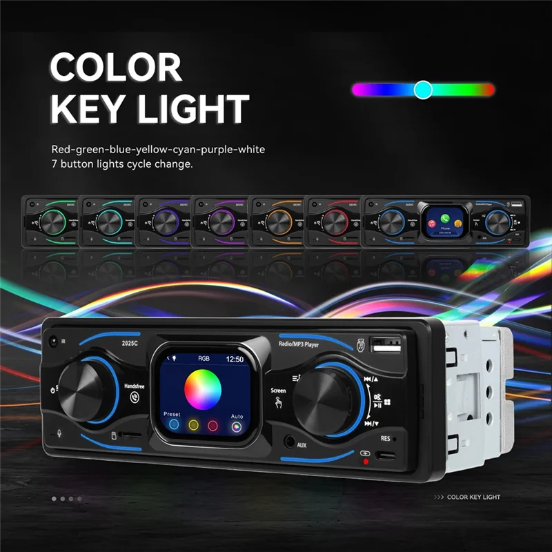 

Trending 1Din Car Stereo 2.17 Inch Touch Screen MP3 Player Radio USB/SD AUX Bluetooth FM Colorful Lighting