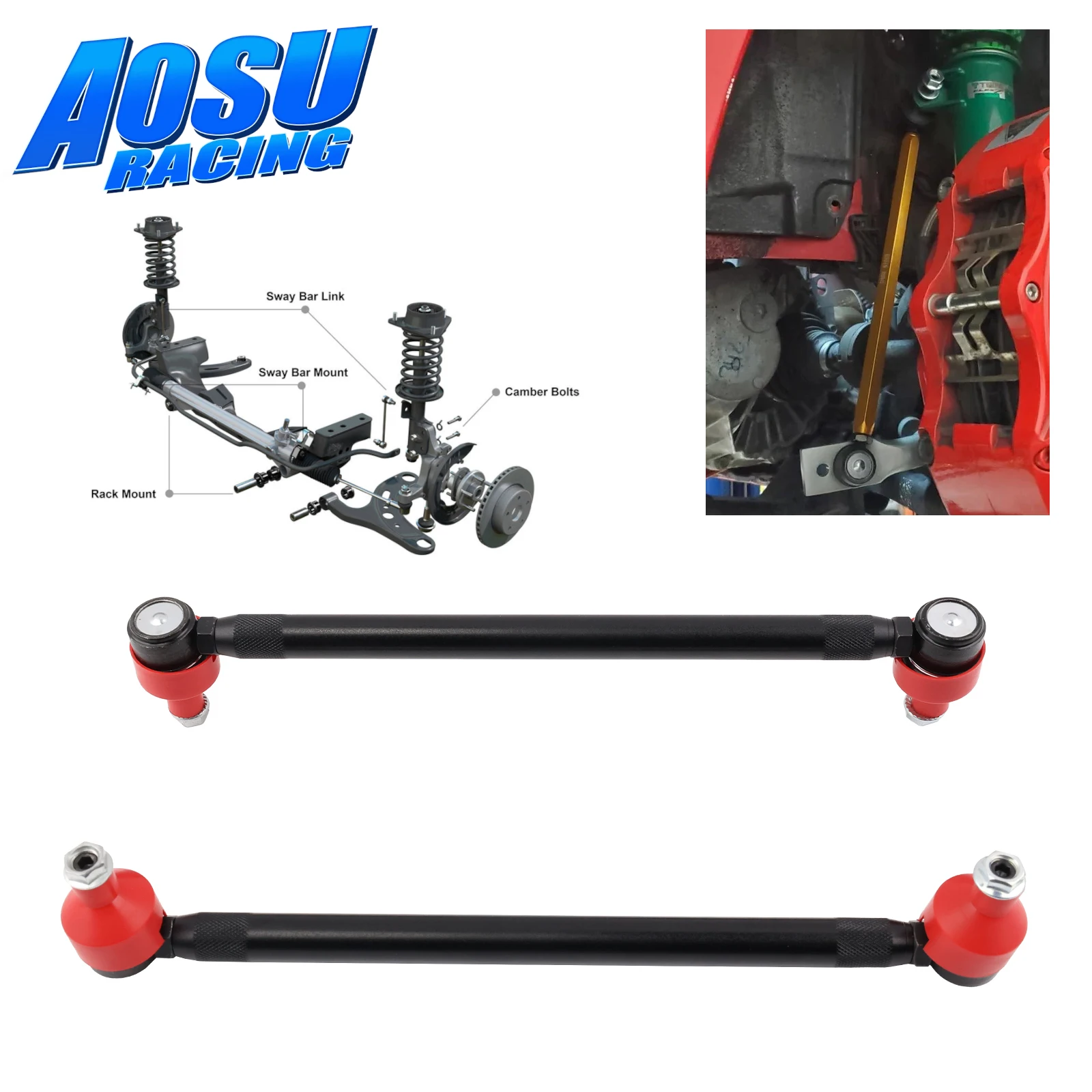 

Детали подвески с производительностью, пара передних стабилизаторов поперечной устойчивости, регулируемая пара для Honda Civic FC FK8 Type R 2016 2017-2021