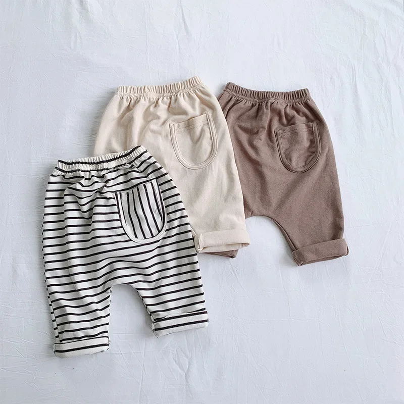 Baby Trousers Summer Slim Pants Newborn Boy Stretch Trousers Toddler Boys Girl Clothes Solid Color Infant Clothing for Kids