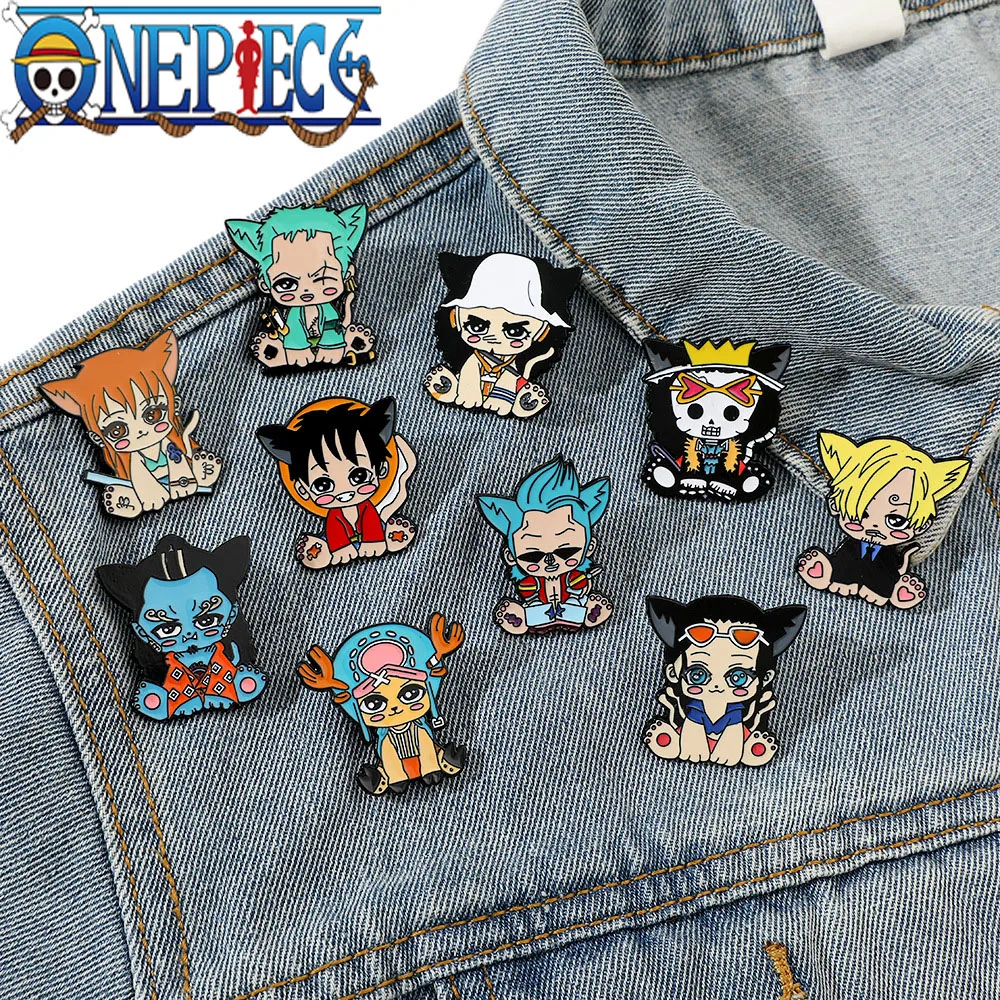 Cartoon One Piece Cosplay Creativity Brooch Anime Figure Luffy Roronoa Zoro Enamel Pin Toys Clothes Collar Backpack Accessories