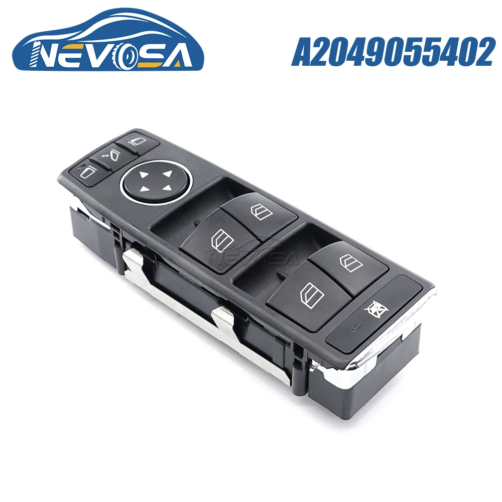 

NEVOSA A2049055402 For Mercedes Benz C200 C260 E260 E300 GLK300 Car Front Left Window Master Switch Button 2049055402 2128208310