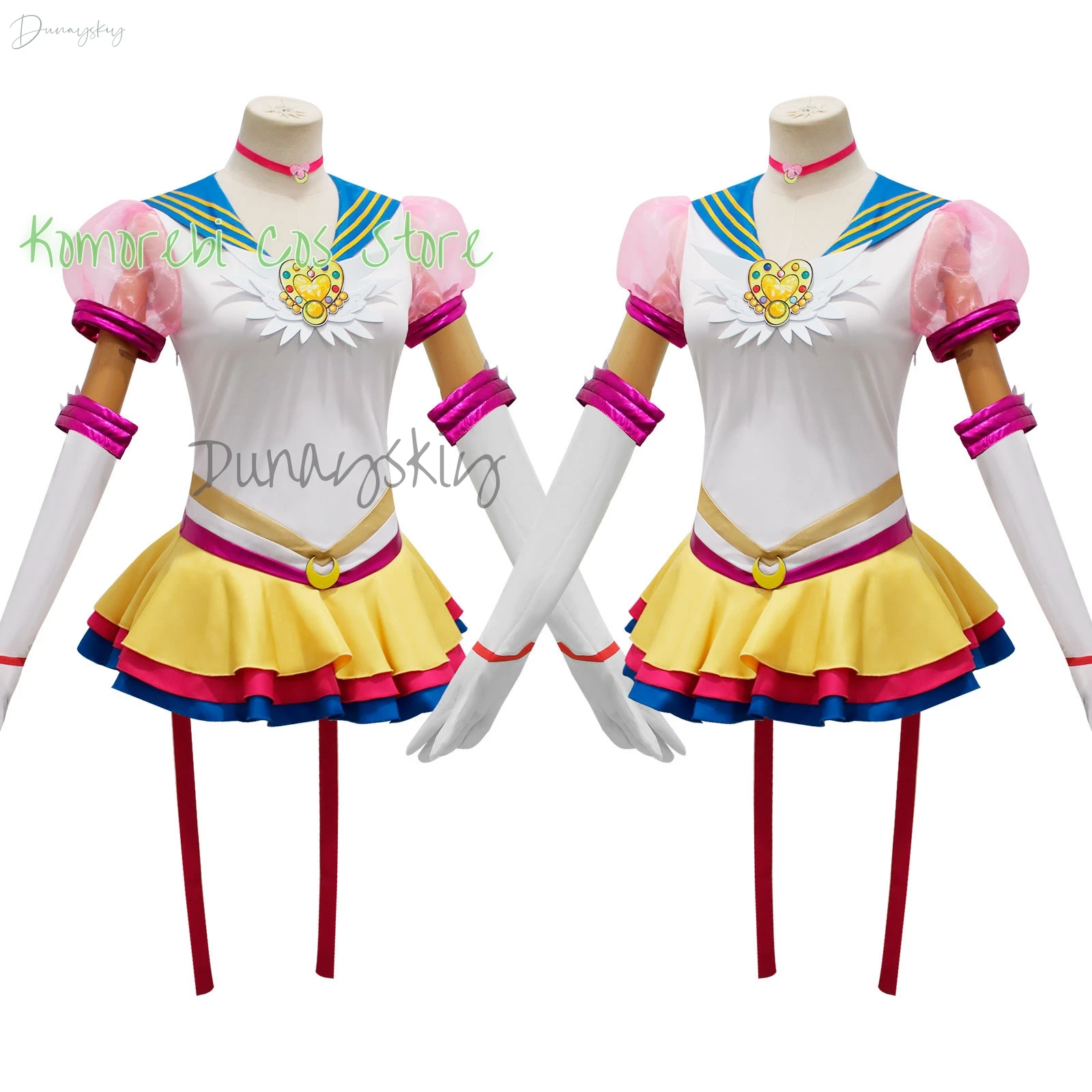 Anime jk marinheiro cosplay traje peruca tsukino usagi uniforme vestido roupas cosplay peruca amarela halloween carnaval festa feminina