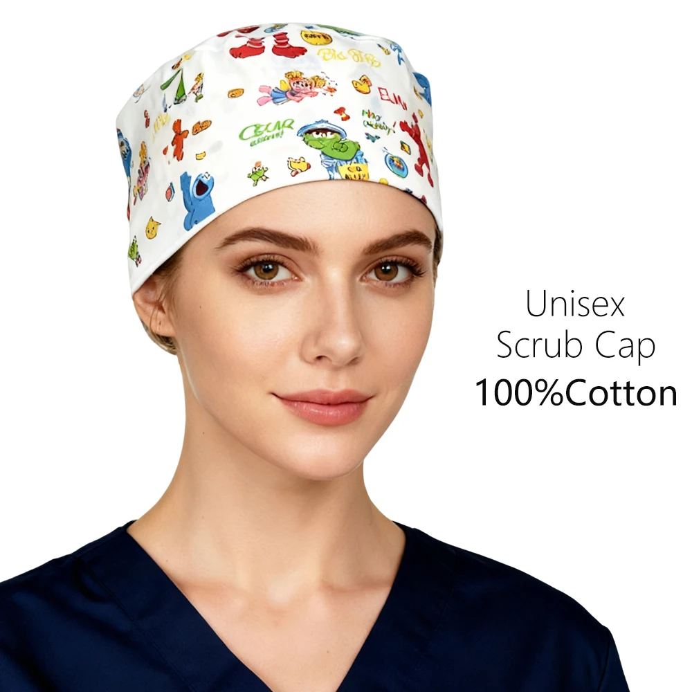 

Унисекс, 100% хлопок, шапка для кормления с принтом животных, больница для домашних животных, ветеринарный скраб, рабочая шапка, хирургическая кепка для врача, медицинские аксессуары для медсестер