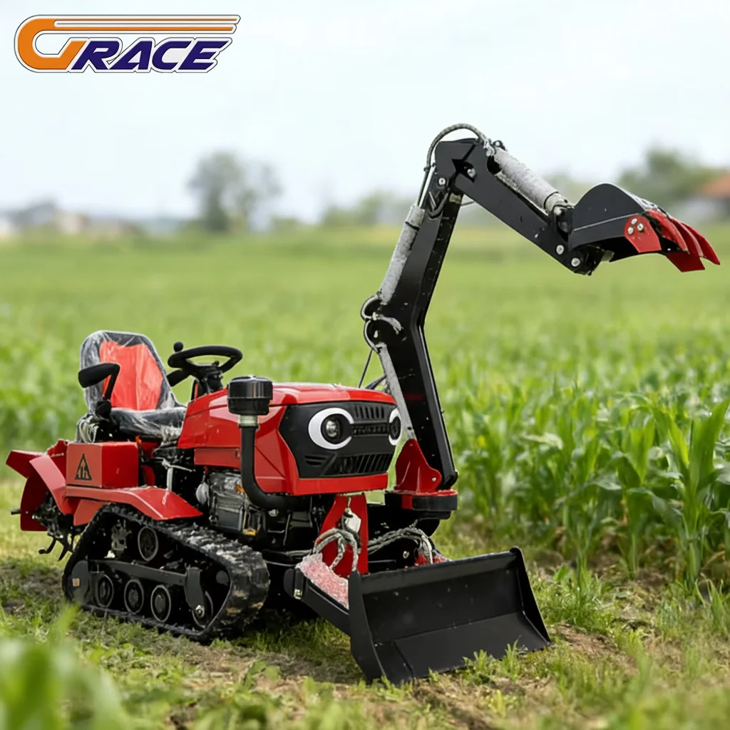 40HP 80HP Agricultural Crawler Tractor With Front End Loader Bucket Hydraulic Crawler Tractor For Farming
