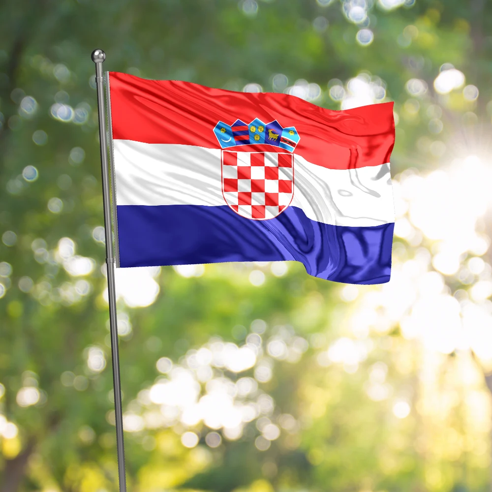 3x5 Ft Croatia Flag Vivid Color and Fade proof Canvas Republika Hrvatska National Flags Polyester with Brass Grommets 3 X 5 Ft