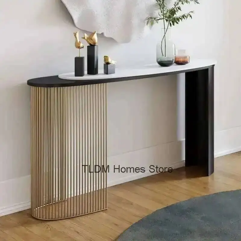 ديكور بسيط للمعيشة ممر حديدي فاخر أثاث منزلي وحدة تحكم طاولة غرفة طاولات حديثة طاولة مدخل إيطالية p