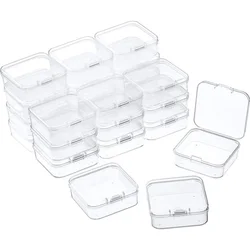 1/5Pcs 7.5*7.5*2.6cm Clear Plastic Storage Box Containers With Lids Empty Hinged Boxes For Beads Transparent Jewelry Storage Box