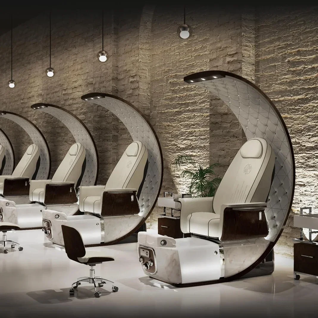 Luxuriöser Elektrischer Rückenmassage-Pedikürestuhl mit Fußbad Nagelstudio-Stuhl für SPA Maniküre Freizeitclub-Möbel – Detail 4